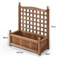COSTWAY Blumenkasten mit Rankgitter, Pflanzkasten Holz, Hochbeet mit Spalier, Blumenkübel Rankhilfe, Gartenspalier Rankkasten für Kletterpflanze, Garten Terrasse Hinterhof, 64,5 x 28 x 75 cm, Braun - Thumbnail 4