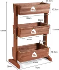 COSTWAY vertikales Hochbeet mit 3 Etagen, Blumenbeet mit 3 verstellbaren Pflanzkästen & Ablauflöchern, Blumentreppe Gartenbeet Tannenholz, Blumenkasten für Terrasse Balkon Garten, Braun (71x38x105cm) - Thumbnail 7