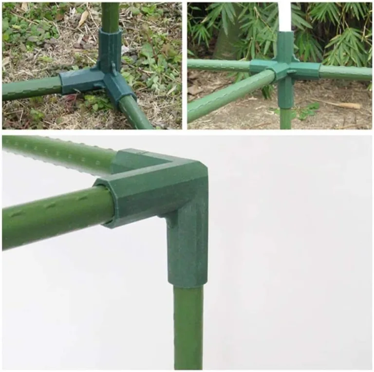 14 Stück Steckverbinder Rohrverbinder 3 Wege 4 Wege Verbindungsstücke, PVC Eckverbinder, für Gewächshäuser Rahmen Regale (Grün Set für 11mm) – Bild 3