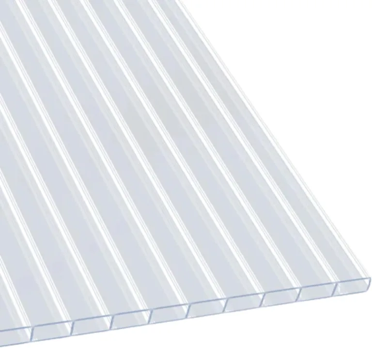 Floordirekt Hohlkammerplatte - Stegplatten Doppelstegplatten aus Polycarbonat - Hohlkammerplatten für Garten, Gewächshaus & Modellbau - 60,5 x 121 cm (Stärke: 4 mm, Transparent) – Bild 1