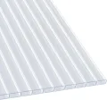 Floordirekt Hohlkammerplatte - Stegplatten Doppelstegplatten aus Polycarbonat - Hohlkammerplatten für Garten, Gewächshaus & Modellbau - 60,5 x 121 cm (Stärke: 4 mm, Transparent) - Thumbnail 1