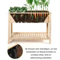 COSTWAY Hochbeet mit Ablage, Pflanzkübel Holz Pflanzkasten Blumenbeet Kräuterbeet Pflanztrog, Pflanzbeet groß Anzuchtbeet im Garten Balkon (92 x 41 x 81 cm) - Thumbnail 5