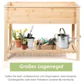 COSTWAY Hochbeet mit Ablage, Pflanzkübel Holz Pflanzkasten Blumenbeet Kräuterbeet Pflanztrog, Pflanzbeet groß Anzuchtbeet im Garten Balkon (92 x 41 x 81 cm) - Thumbnail 7