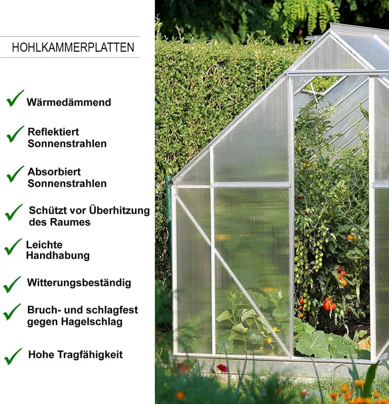 Floordirekt 10,25 m² Hohlkammerplatte - 14x Stegplatten 60,5 x 121 cm - Doppelstegplatten aus Polycarbonat - Hohlkammerplatten für Gewächshaus & Modellbau (Transparent, 4 mm) – Bild 5