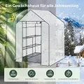 WOLTU Foliengewächshaus, Tomatengewächshaus für Garten Balkon, Indoor & Outdoor, Metallgestell, Gewächshaus mit 3 Ablagen, für Frühbeet Gemüse Blumen, 143 x 195 x 143 cm, Weiß - Thumbnail 7