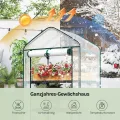 WOLTU Gewächshaus, Foliengewächshaus für Balkon Garten Terrasse, Tomatengewächshaus mit 4 Ablagen Tür, Winterfest stabil platzsparend, 69 x 158 x 49 cm, Weiß - Thumbnail 3