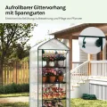 WOLTU Gewächshaus, Foliengewächshaus für Balkon Garten Terrasse, Tomatengewächshaus mit 4 Ablagen Tür, Winterfest stabil platzsparend, 69 x 158 x 49 cm, Weiß - Thumbnail 5