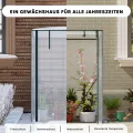 WOLTU Foliengewächshaus Tomatengewächshaus, PE-reissfeste, wasserdichte Plane mit Rolltor, für Garten, Terrasse, Hinterhof, 100x50x150/136cm, Weiß - Thumbnail 7
