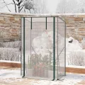 WOLTU Foliengewächshaus Tomatengewächshaus, PE-reissfeste, wasserdichte Plane mit Rolltor, für Garten, Terrasse, Hinterhof, 100x50x150/136cm, Weiß - Thumbnail 8