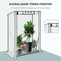 WOLTU Foliengewächshaus Tomatengewächshaus, PE-reissfeste, wasserdichte Plane mit Rolltor, für Garten, Terrasse, Hinterhof, 100x50x150/136cm, Weiß - Thumbnail 4
