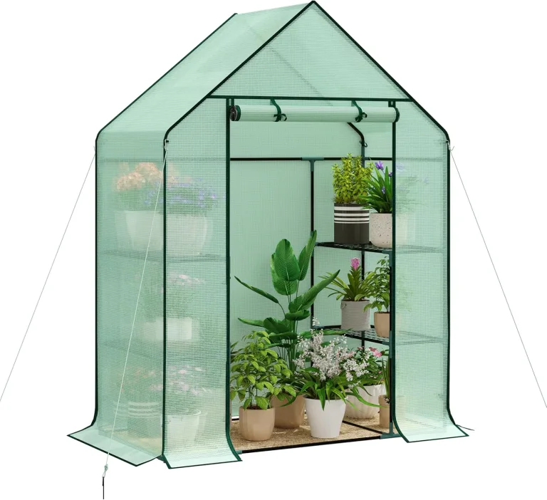 WOLTU Foliengewächshaus Tomatengewächshaus Treibhaus Gartenhaus Frühbeet Tomatenhaus Gemüse Gewächshaus Grün 143x73x195 cm – Bild 1