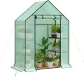 WOLTU Foliengewächshaus Tomatengewächshaus Treibhaus Gartenhaus Frühbeet Tomatenhaus Gemüse Gewächshaus Grün 143x73x195 cm - Thumbnail 1