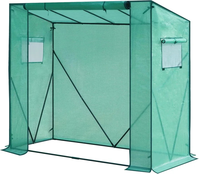 WOLTU Foliengewächshaus 130 g/m², PE halbtransparente Tomatengewächshaus, Plane wasserdicht wetterfest Mehrzwecktreibhaus Pflanzenhaus, Garten, Terrasse, Hinterhof, 200x77x146/169 cm, Weiß – Bild 9