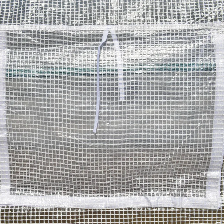 Outsunny Gewächshaus Gartentunnel Abm. 6 x 3 x 2 m Tür + 8 aufrollbare Fenster Stahl Plane PE hochdicht Weiß – Bild 9