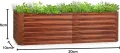 blumfeldt Rust Grow Hochbeet Gartenbeet, verzinktes Stahlblech, Materialstärke: 0,6 mm, einfache Montage, Rost-Finish, 200 x 60 x 100 cm (BxHxT) Rost - Thumbnail 9
