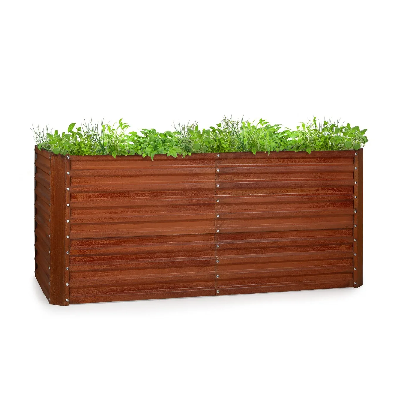 blumfeldt Rust Grow Hochbeet Gartenbeet, verzinktes Stahlblech, Materialstärke: 0,6 mm, einfache Montage, Rost-Finish, 200 x 90 x 100 cm (BxHxT) Rost - Bild 1
