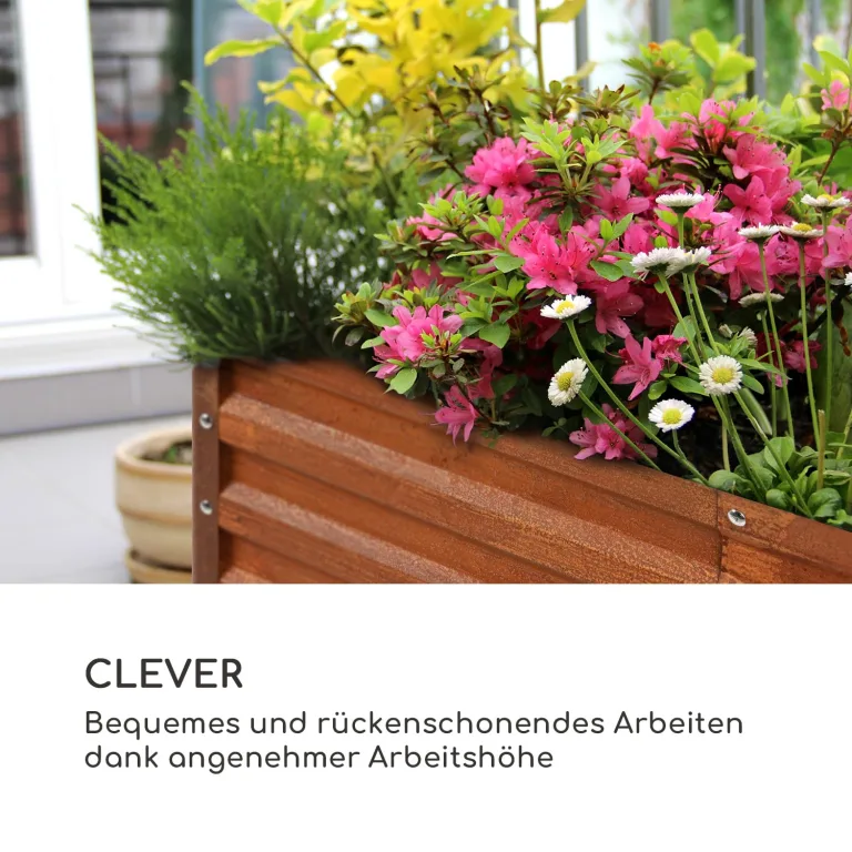 blumfeldt Rust Grow Hochbeet Gartenbeet, verzinktes Stahlblech, Materialstärke: 0,6 mm, einfache Montage, Rost-Finish, 200 x 90 x 100 cm (BxHxT) Rost – Bild 3