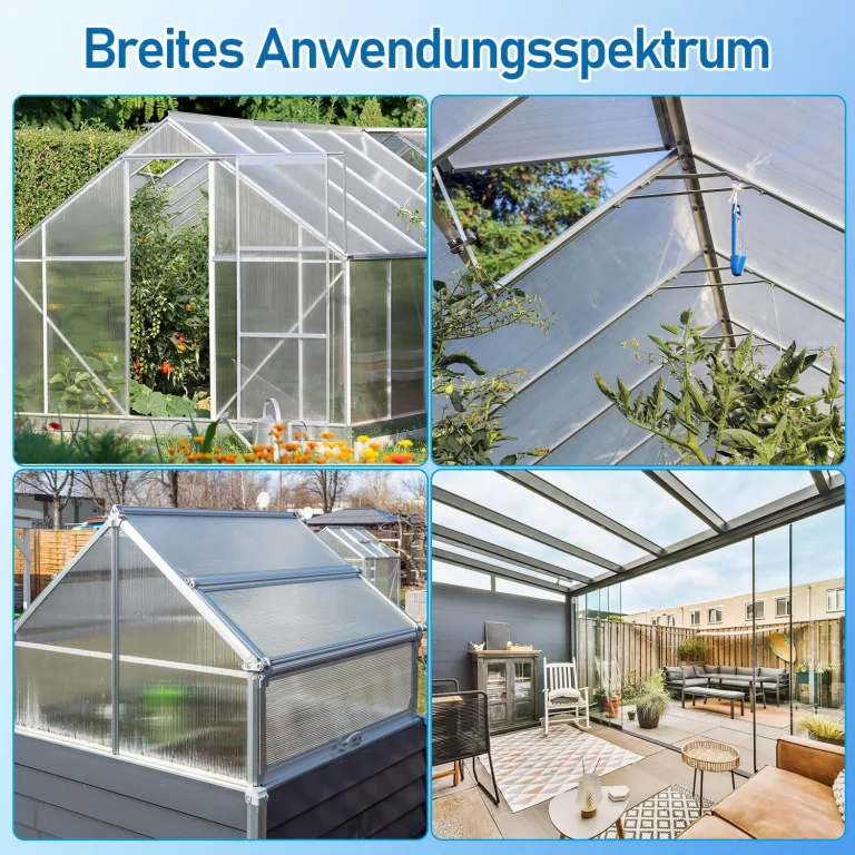 14x Polycarbonat Hohlkammerstegplatten (60.5 x 121cm) 4mm | 10,25 m² Doppelstegplatte für Gewächshaus, Garten Treibhaus Ersatzplatten – Bild 6