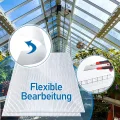 14x Polycarbonat Hohlkammerstegplatten (60.5 x 121cm) 4mm | 10,25 m² Doppelstegplatte für Gewächshaus, Garten Treibhaus Ersatzplatten - Thumbnail 4