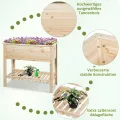 GOPLUS Hochbeet ohne Rollen, Gartenbeet mit Ablage & Abflusslöcher, Pflanzbeet aus Tannenholz für Garten & Terrasse, Natur (ohne Rollen, 92x41x81cm) - Thumbnail 6
