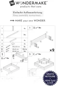 Große Hochbeet-Umrandung aus Holz für Garten Terrasse, Pflanzbeet Bausatz XL quadratisch, Blumenbeet Kräuterbeet Beetumrandung niedrig deko, 120 x 120 x 26,5 cm, weiß grau anthrazit - Thumbnail 7