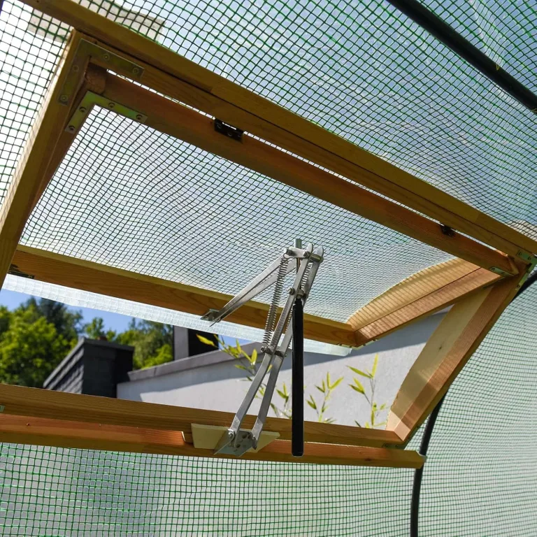 Wiltec Automatischer Fensteröffner Treibhaus, max. Öffnung 45 cm, max. Last 7 kg, Öffner für Frühbeet Gewächshaus stromfrei temperaturgesteuert – Bild 2