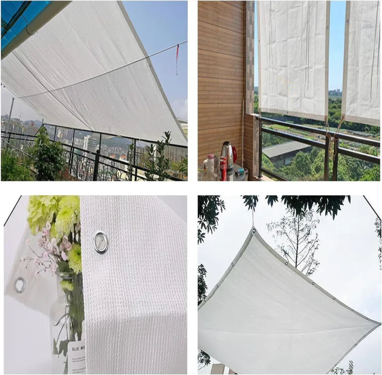 Schattiernetz WeißEs Schattennetz, Anti-Aging Sonnenschutznetz Atmungsaktives Uv-BestäNdiges 75% Pflanzen WäRmeisolations Netz,FüR Fensterbank Garten Balkon-Schattennetz (2mx3m/6.6ftx9.8ft) – Bild 7