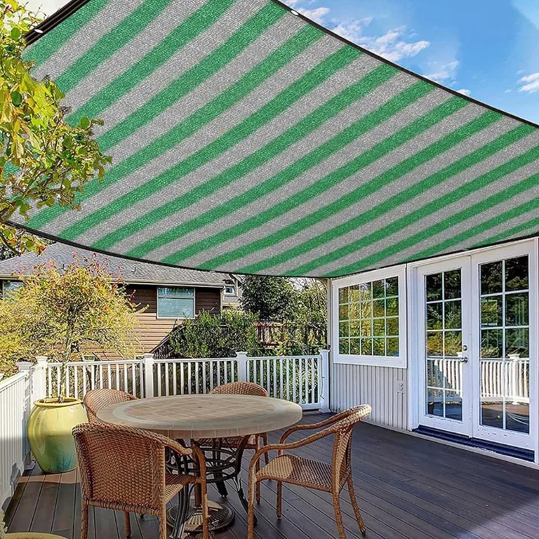 Sunblock Shade Cloth GrüNes Weiß Gestreiftes Schattiernetz, Hagelnetz Outdoor Verdickung Garten Schatten 75% Uv Blockieren,Benutzt FüR Courtyard Balcony WäRmeisolierung (2mx9m/6.6ftx29.5ft) – Bild 5