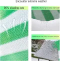 Sunblock Shade Cloth GrüNes Weiß Gestreiftes Schattiernetz, Hagelnetz Outdoor Verdickung Garten Schatten 75% Uv Blockieren,Benutzt FüR Courtyard Balcony WäRmeisolierung (2mx9m/6.6ftx29.5ft) - Thumbnail 6