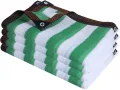 Sunblock Shade Cloth GrüNes Weiß Gestreiftes Schattiernetz, Hagelnetz Outdoor Verdickung Garten Schatten 75% Uv Blockieren,Benutzt FüR Courtyard Balcony WäRmeisolierung (2mx9m/6.6ftx29.5ft) - Thumbnail 1