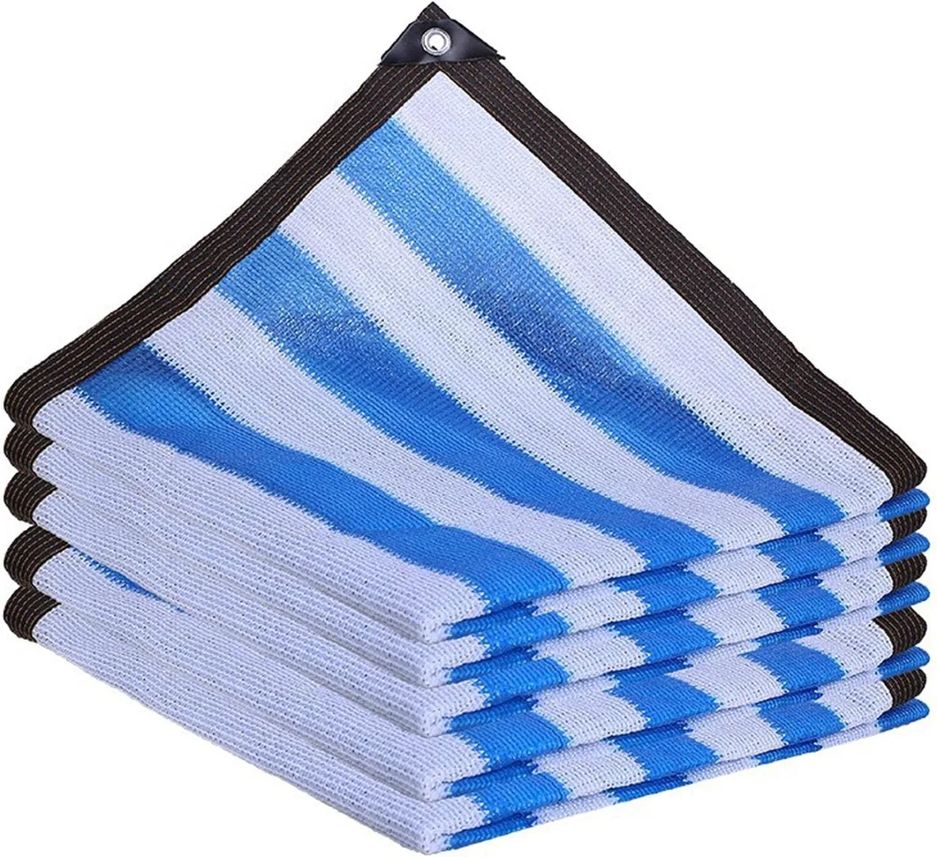 Hagelnetz Outdoor Verdickung Garten Schatten 75% Uv Blockieren,Sunblock Shade Cloth WeißE Und Blaue Streifen Schattiernetz,Benutzt FüR Courtyard Balcony WäRmeisolierung (8mx10m/26.3ftx32.8ft) - Bild 1