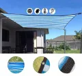 Hagelnetz Outdoor Verdickung Garten Schatten 75% Uv Blockieren,Sunblock Shade Cloth WeißE Und Blaue Streifen Schattiernetz,Benutzt FüR Courtyard Balcony WäRmeisolierung (8mx10m/26.3ftx32.8ft) - Thumbnail 7