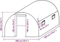vidaXL Gewächshaus Ersatzabdeckung Abdeckplane Gewächshausfolie Ersatzfolie Gitterplane Treibhaus Tomatenhaus (6m²) 200x300x200cm Grün - Thumbnail 2