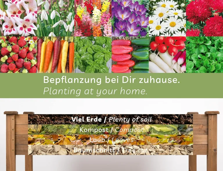 needs&wants® Großes Hochbeet aus Holz für Garten Balkon Terrasse, Pflanzkasten Bausatz XL rechteckig schmal mit Vlies-Folie, Kräuterbeet Pflanzenkasten deko, 121 x 63 x 75 cm, dunkel-braun – Bild 5