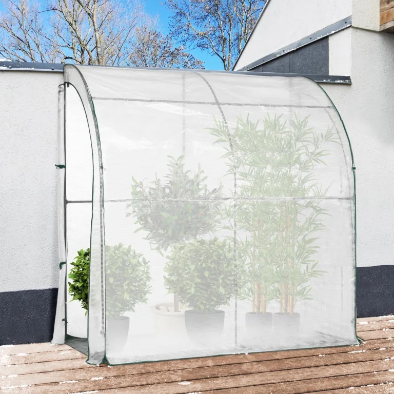 IDMarket - Angebautes Wandgewächshaus 200 x 80 x 160 cm Balkon und Terrasse – Bild 3