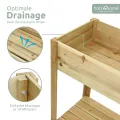 holz4home® Hochbeet inkl. Vlies-, Einlegevlies Naturholz Tanne Braun | 80x37x78 cm I Hochwertiges Tannenholz I Ideal für den kleinen Garten, Terrasse oder Balkon - Thumbnail 4
