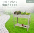 holz4home® Hochbeet inkl. Vlies-, Einlegevlies Naturholz Tanne Grauweiß | 80x37x78 cm I Hochwertiges Tannenholz I Ideal für den kleinen Garten, Terrasse oder Balkon - Thumbnail 2