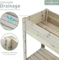 holz4home® Hochbeet inkl. Vlies-, Einlegevlies Naturholz Tanne Grauweiß | 80x37x78 cm I Hochwertiges Tannenholz I Ideal für den kleinen Garten, Terrasse oder Balkon - Thumbnail 4