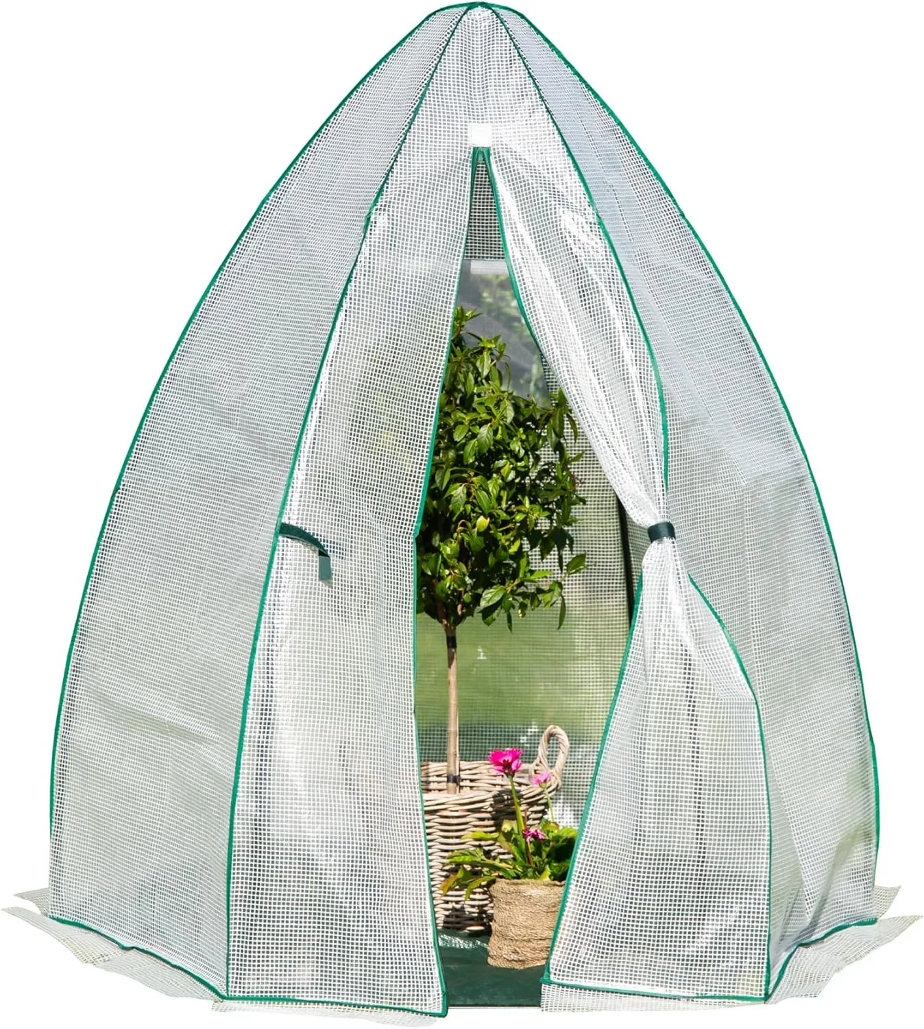 Westmann Gewächshaus Winterzelt | 160x183 cm Weiß | Foliengewächshaus für den Garten | Anzuchthaus zum ganzjährigen Schutz von Gemüse & Pflanzen - Bild 1