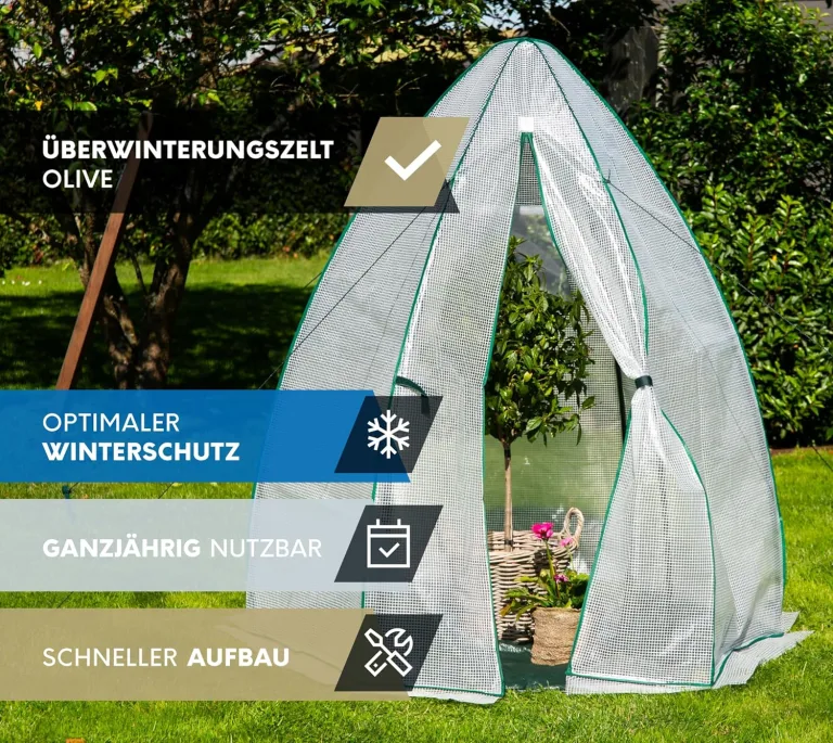 Westmann Gewächshaus Winterzelt | 160x183 cm Weiß | Foliengewächshaus für den Garten | Anzuchthaus zum ganzjährigen Schutz von Gemüse & Pflanzen – Bild 2