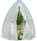 Westmann Gewächshaus Winterzelt | 160x183 cm Weiß | Foliengewächshaus für den Garten | Anzuchthaus zum ganzjährigen Schutz von Gemüse & Pflanzen - Thumbnail 1