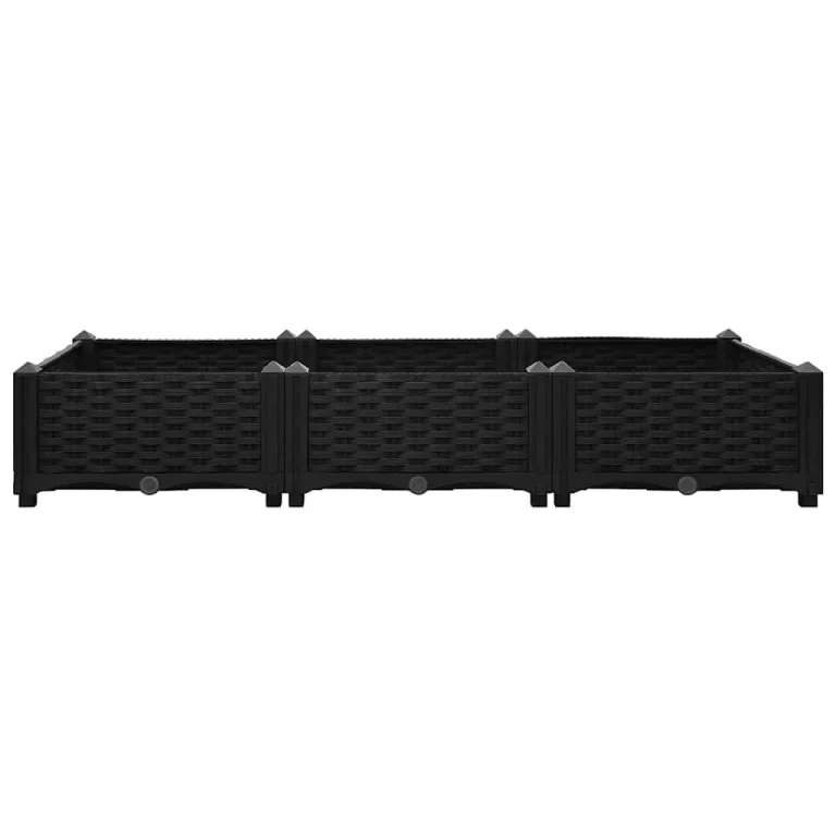 vidaXL Hochbeet Pflanzkasten Blumenkasten Gemüsebeet Pflanzbeet Blumenbeet Frühbeet Gartenbeet Pflanzkübel Blumenkübel 120x40x23cm Polypropylen – Bild 6