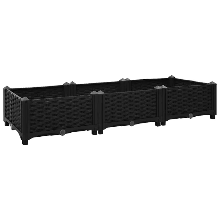 vidaXL Hochbeet Pflanzkasten Blumenkasten Gemüsebeet Pflanzbeet Blumenbeet Frühbeet Gartenbeet Pflanzkübel Blumenkübel 120x40x23cm Polypropylen – Bild 1