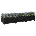 vidaXL Hochbeet Pflanzkasten Blumenkasten Gemüsebeet Pflanzbeet Blumenbeet Frühbeet Gartenbeet Pflanzkübel Blumenkübel 120x40x23cm Polypropylen - Thumbnail 2