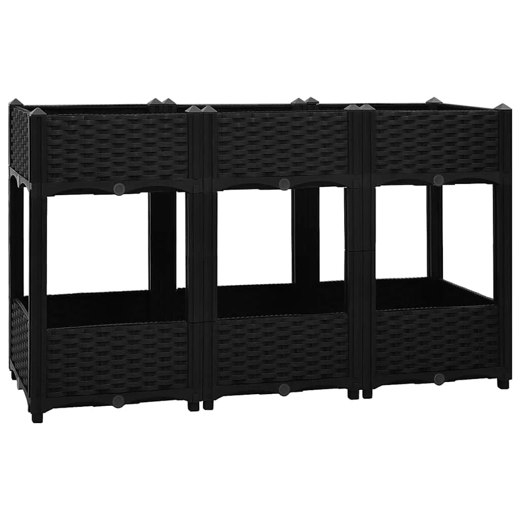 vidaXL Hochbeet Pflanzkasten Blumenkasten Gemüsebeet Pflanzbeet Blumenbeet Frühbeet Gartenbeet Pflanzkübel Blumenkübel 120x40x71cm Polypropylen - Bild 1