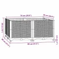 vidaXL Hochbeet Pflanzkasten Blumenkasten Gemüsebeet Pflanzbeet Blumenbeet Frühbeet Gartenbeet Pflanzkübel Blumenkübel 80x80x38cm Polypropylen - Thumbnail 3