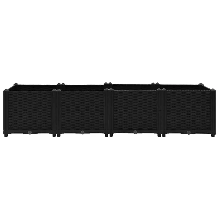 vidaXL Hochbeet Pflanzkasten Blumenkasten Gemüsebeet Pflanzbeet Blumenbeet Frühbeet Gartenbeet Pflanzkübel Blumenkübel 160x40x38cm Polypropylen – Bild 6