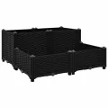 vidaXL Hochbeet Pflanzkasten Blumenkasten Gemüsebeet Pflanzbeet Blumenbeet Frühbeet Gartenbeet Blumenkübel Pflanzkübel 80x80x38cm Polypropylen - Thumbnail 1