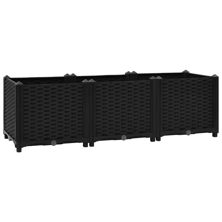 vidaXL Hochbeet Pflanzkasten Blumenkasten Gemüsebeet Pflanzbeet Blumenbeet Frühbeet Gartenbeet Pflanzkübel Blumenkübel 120x40x38cm Polypropylen – Bild 1