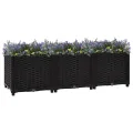 vidaXL Hochbeet Pflanzkasten Blumenkasten Gemüsebeet Pflanzbeet Blumenbeet Frühbeet Gartenbeet Pflanzkübel Blumenkübel 120x40x38cm Polypropylen - Thumbnail 2
